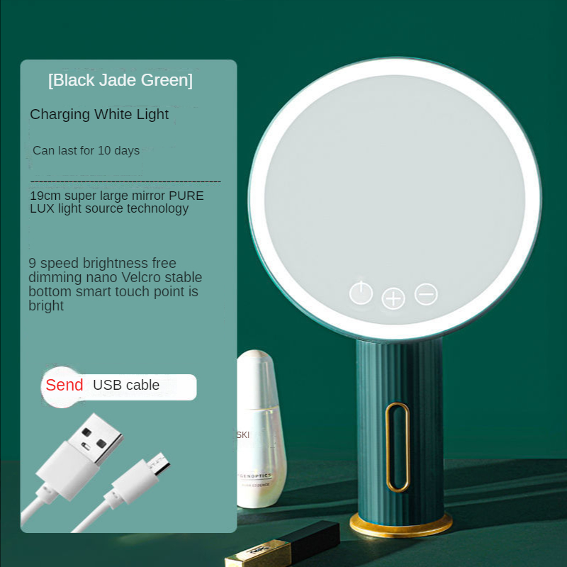 Lusterko kosmetyczne z podświetleniem doprowadziło z lampą komoda akademik ambona ambona netto czerwony świetlny wypełnij światło lustro małe ins wiatr: zielony jeden lekki
