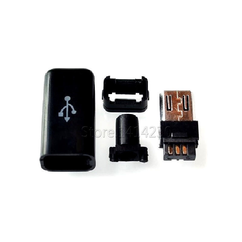 10PCS Micro USB 5Pin Male connector plug Black/White welding For DIY data cable accessories