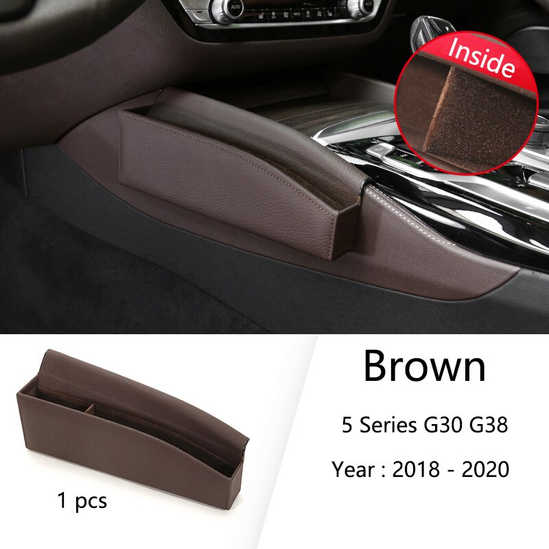 Caja de almacenamiento de caja de cambios interior para coche, soporte de teléfono para unidad manual izquierda, accesorios, para BMW serie 5, F10, F18, G30, G38, -20, 1 ud.: G30 G38 Brown