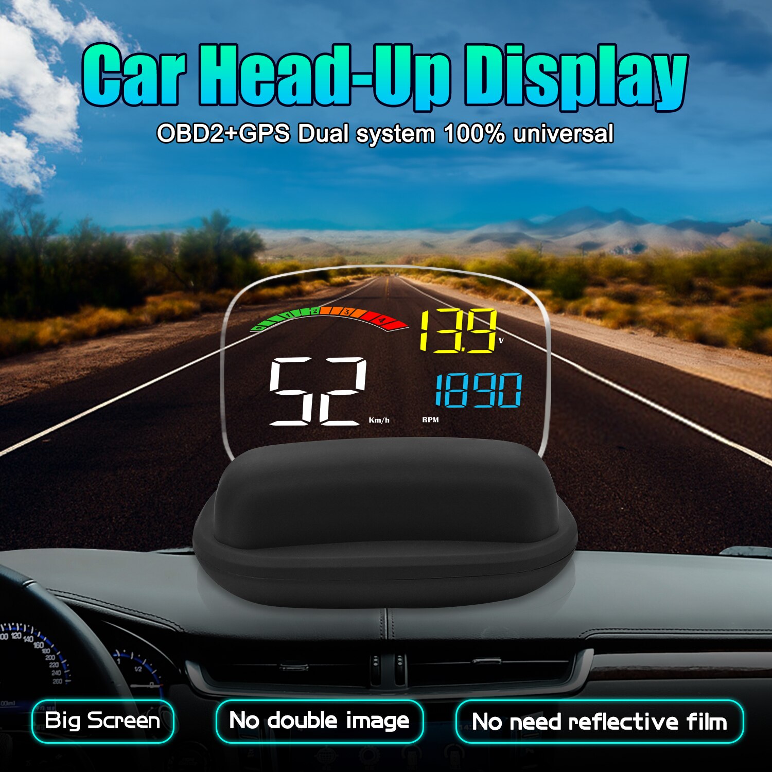 Navigation  c5 hud head up display obd 2 gps dobbelt system  c800 obd 2 gps hud  c500 obd 2 projektor sikkerhed vand temp hastighed