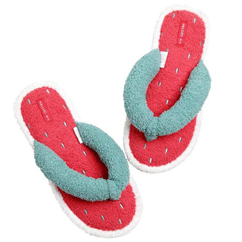 Watermeloen dames slippers thuis binnenschoenen imitatiebont warme schoenen dames instappers dames bont slippers  sh520