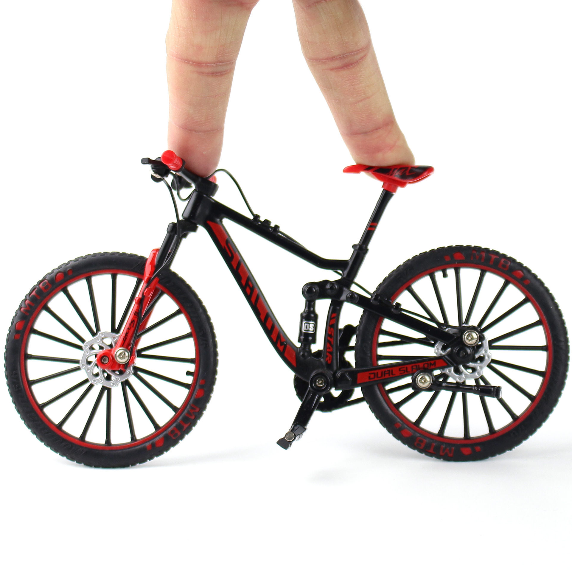 1:10 Finger BMX Bicycle Finger Mountain Bikes Toys BMX Bicycle Model Bike Gadgets Novelty Gag Toys For Kids: Red