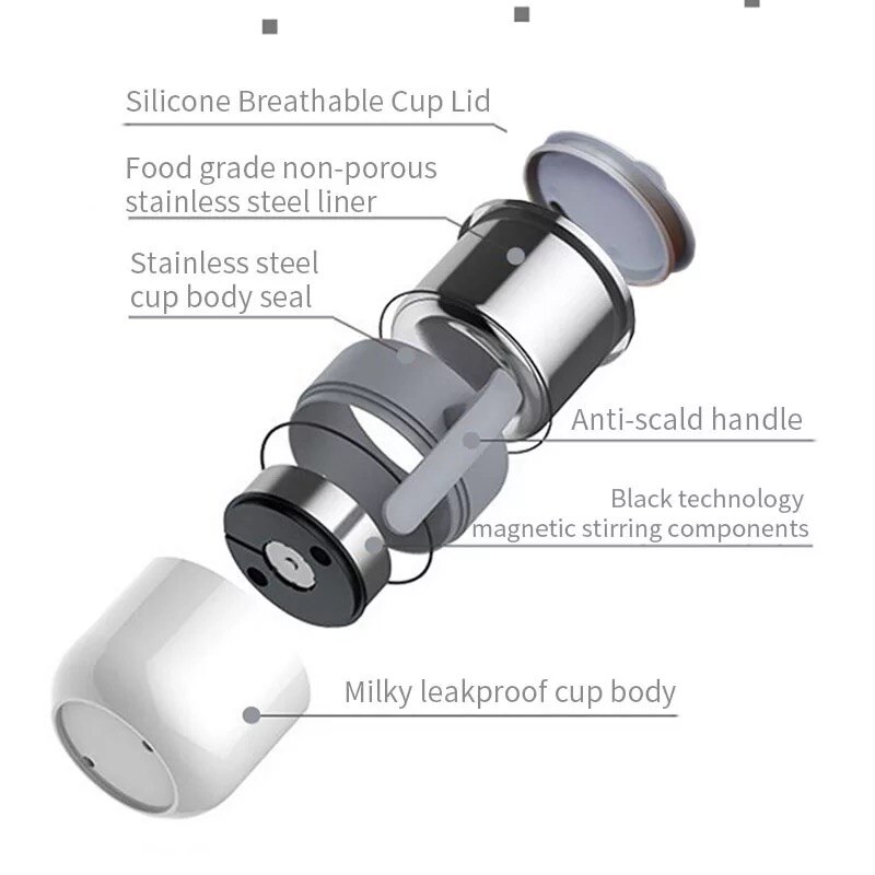 Selbst Rühren Becher Edelstahl Automatische Misch Kaffee Tasse Magnetische Temperatur Unterschied Clever Becher Temperatur Kontrolle Becher
