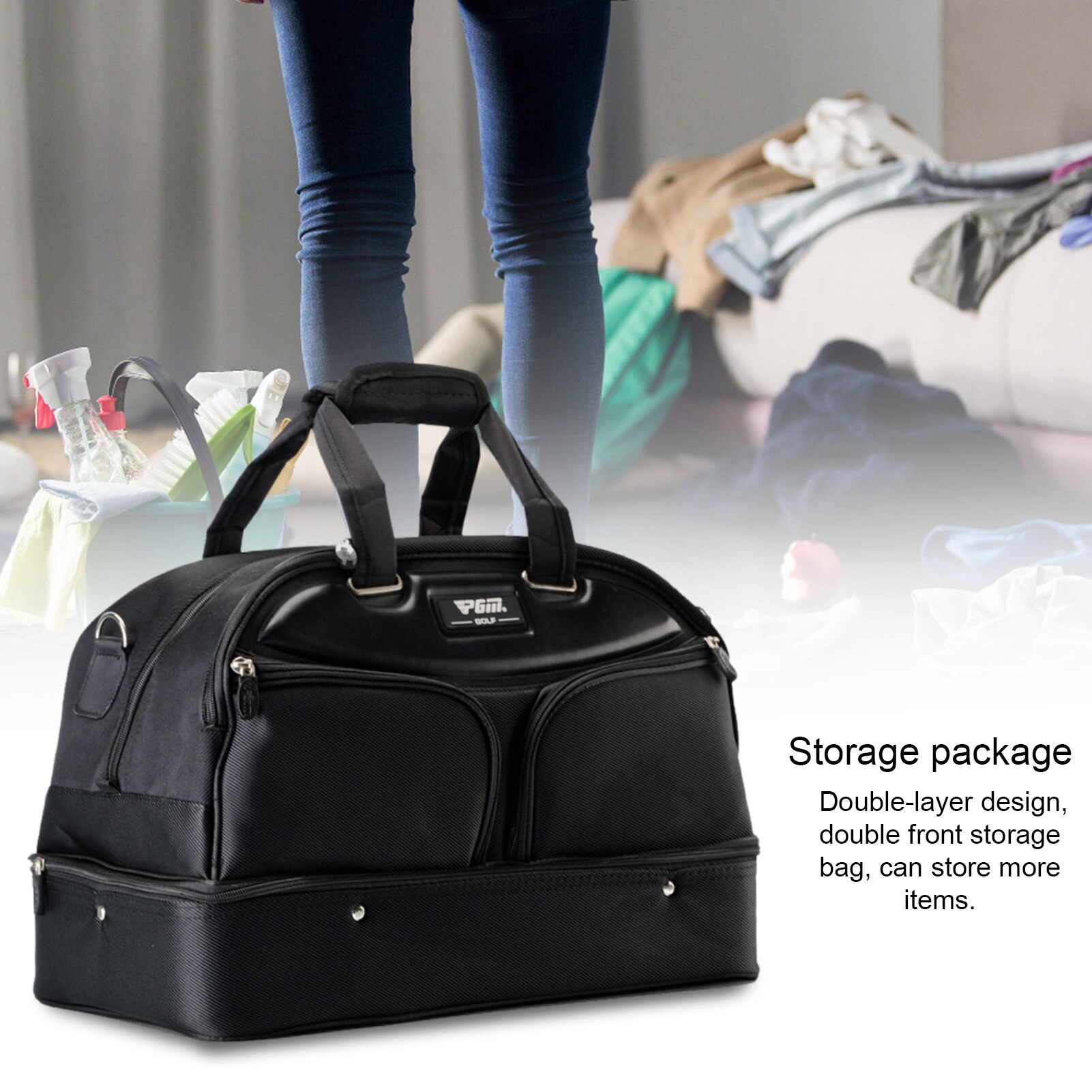 Golf Clothing Bag Men's Golf Bag Portable Double-layer Clothing Bag Double-layer Large-capacity Clothing Shoe Bag Handbag