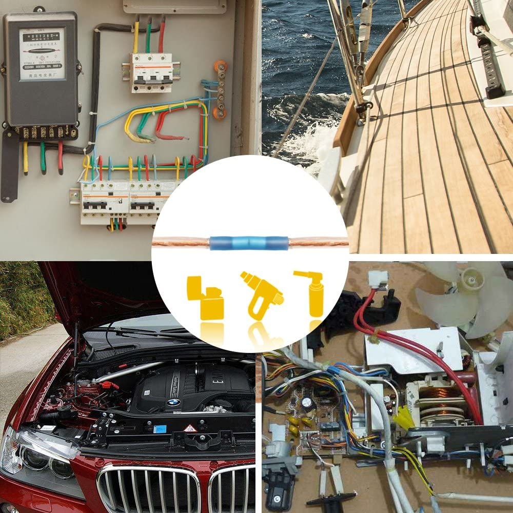 Connecteurs thermorétractables 10-22 AWG, connecteurs à sertir étanches pour câbles, connecteurs bout à bout, jeu de connecteurs à souder, 200 pièces