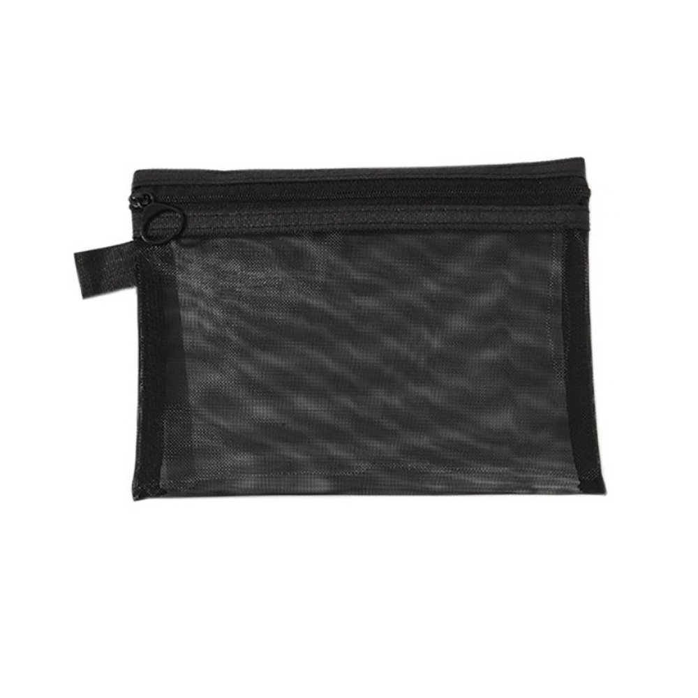 Transparent Black Mesh Makeup Case Organizer Storage Pouch Casual Zipper Toiletry Wash Bags Make Up Women Travel Cosmetic Bag: black