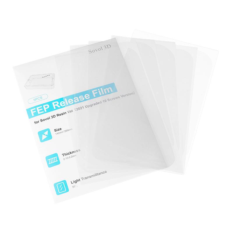 SOVOL 5Pcs FEP Release Film alta resistenza alla trasmissione 200x140mm per LD002R LCD SLA Resin Photon DLP stampante 3D: 5Pcs Pack