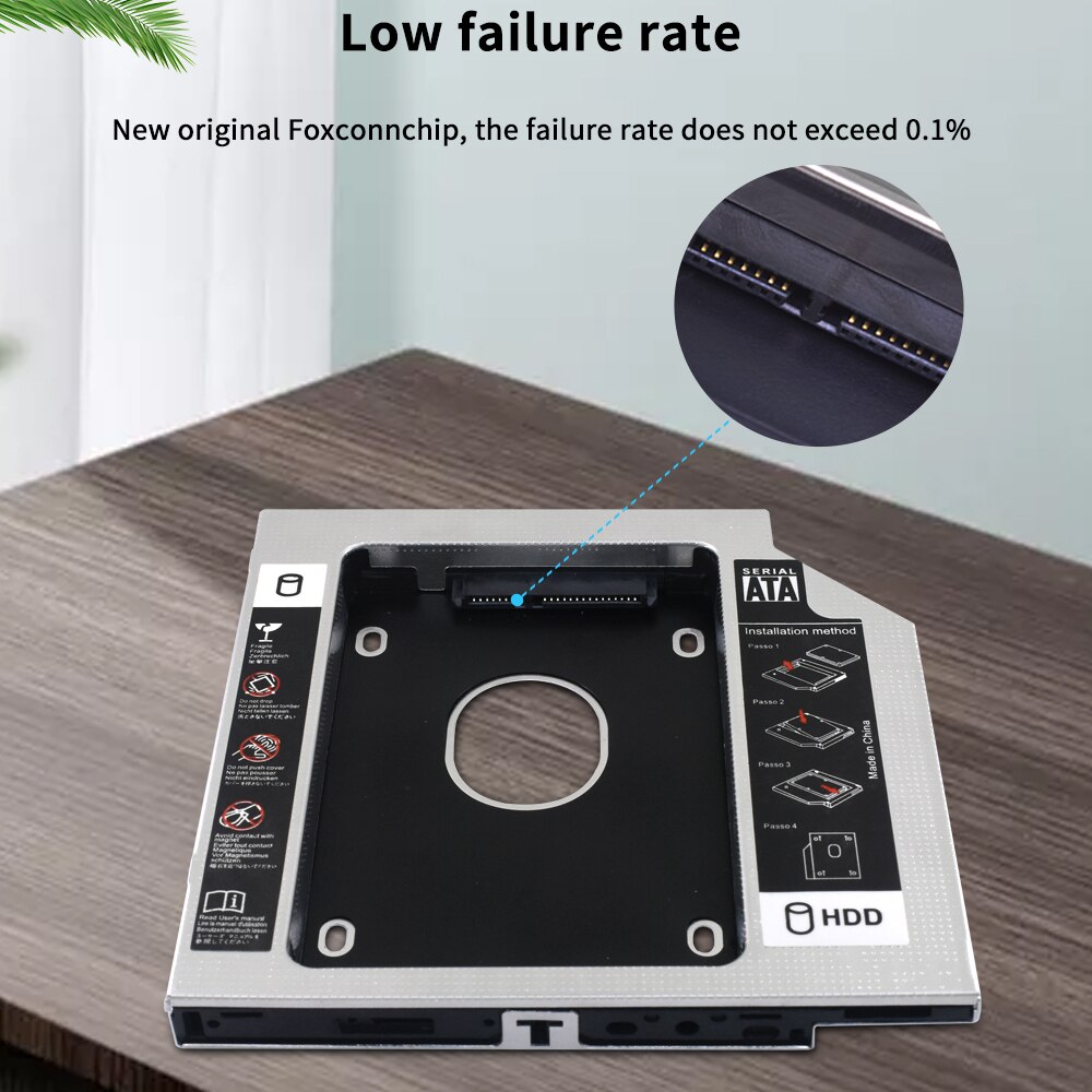 5 st tishric optibay universal 2nd ssd hdd caddy 9.5 12.7mm sata 3.0 hårddisk box hölje 2.5 för laptop dvd-rom
