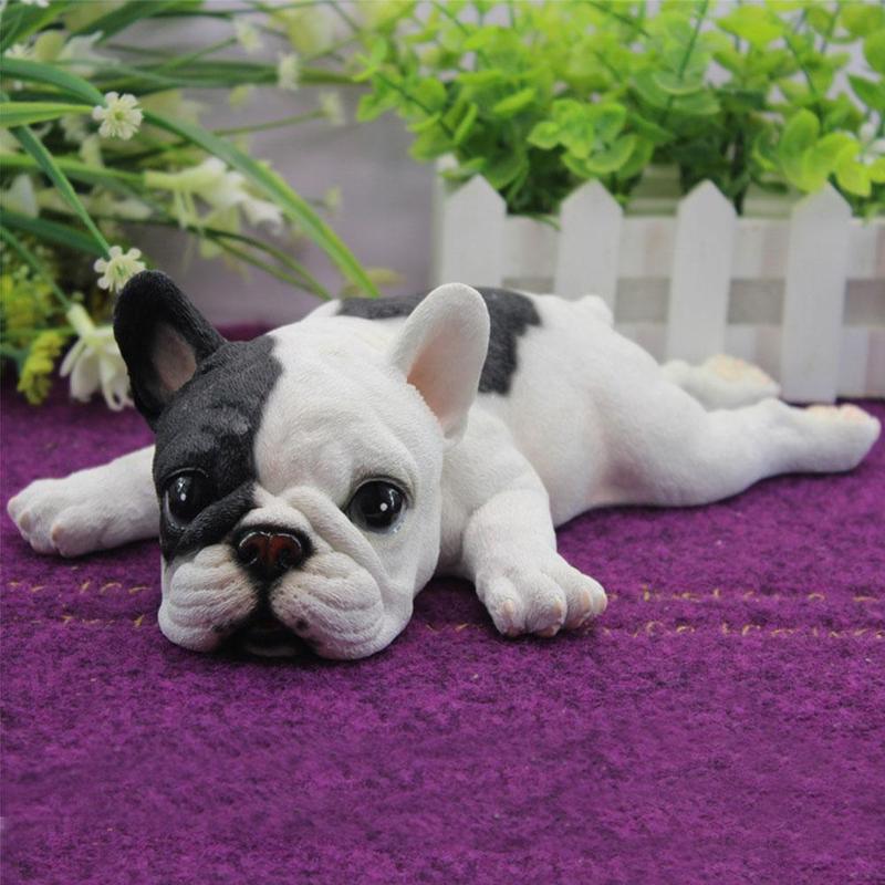 Fransk bulldog simulering sød hund harpiks legetøj stue desktop have dekoration