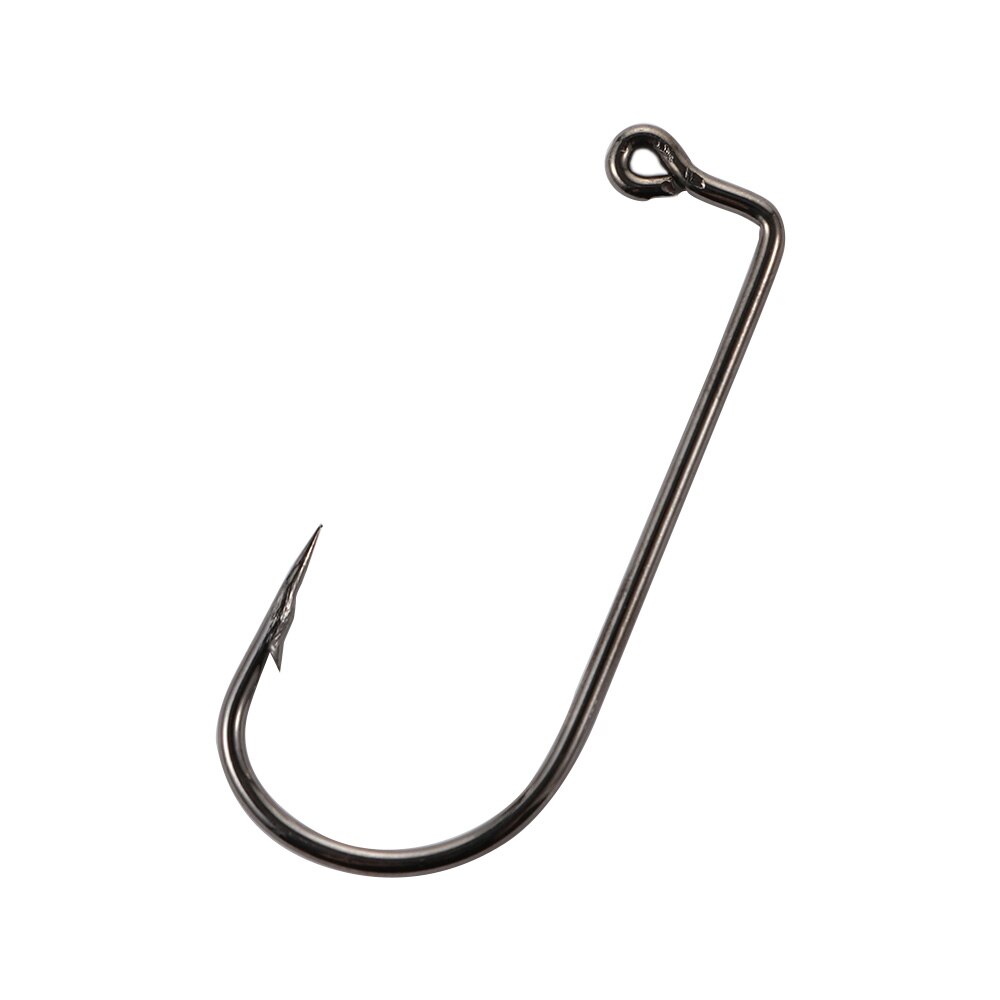 Hameçon de pêche à Angle droit en Nickel noir, hameçon à tige droite en acier à haute teneur en carbone, Jig à 90 degrés, liaison à la mouche, fil solide, 50 pièces/sac