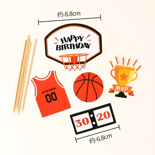 Décoration de gâteau pour garçon et fille, jeu de basket-ball, décoration de gâteau d&#39;anniversaire, Cupcake, pour réception pour bébé, pâtisserie: Jersey cake topper