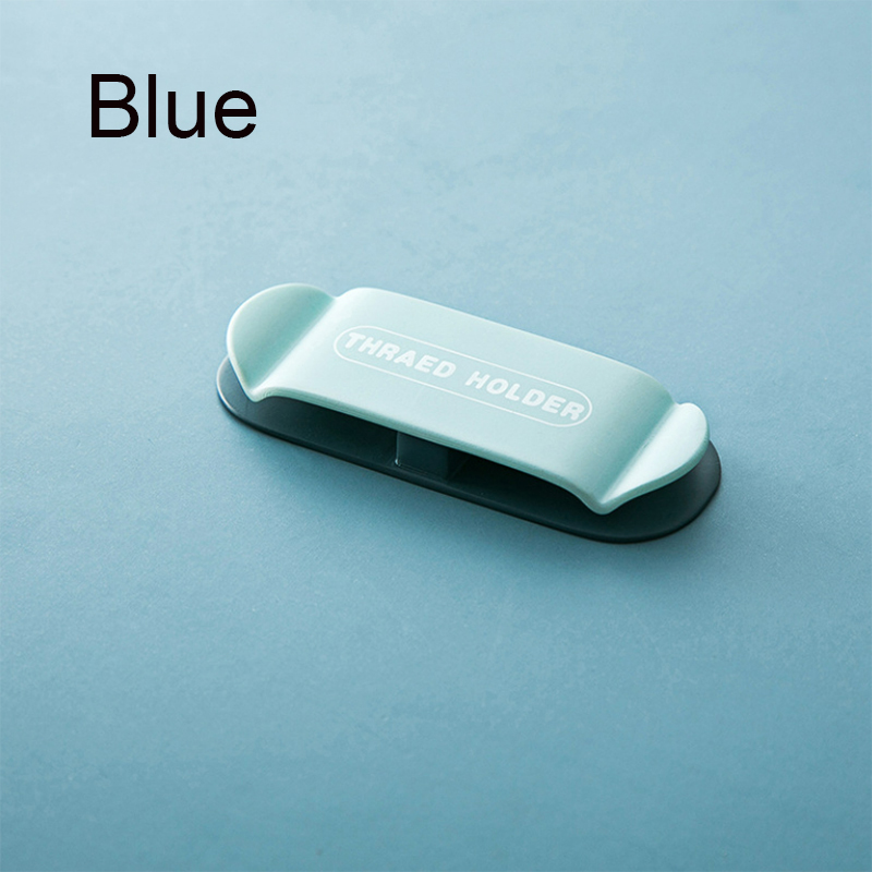 Cable Organizer winder Strong Adhesive Wall Hooks Power Plug Hook Socket Hanger Holder Data Cable Management Clip: blue