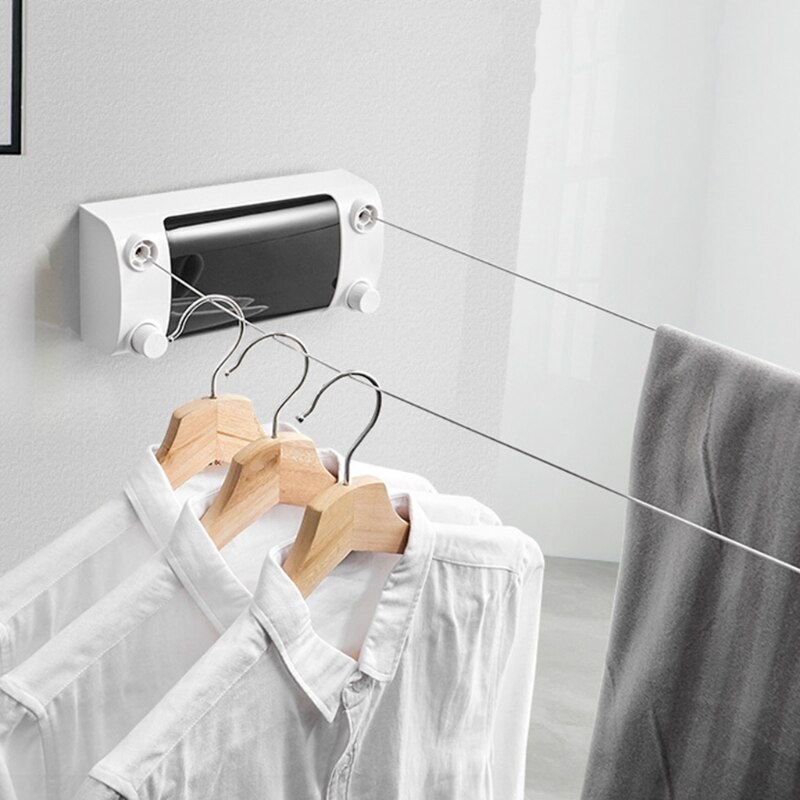 Retractable Double-headed Clothes Line Outdoor Indoor Drying Rack Clothesline for Bathroom Balcony Student Dormitory