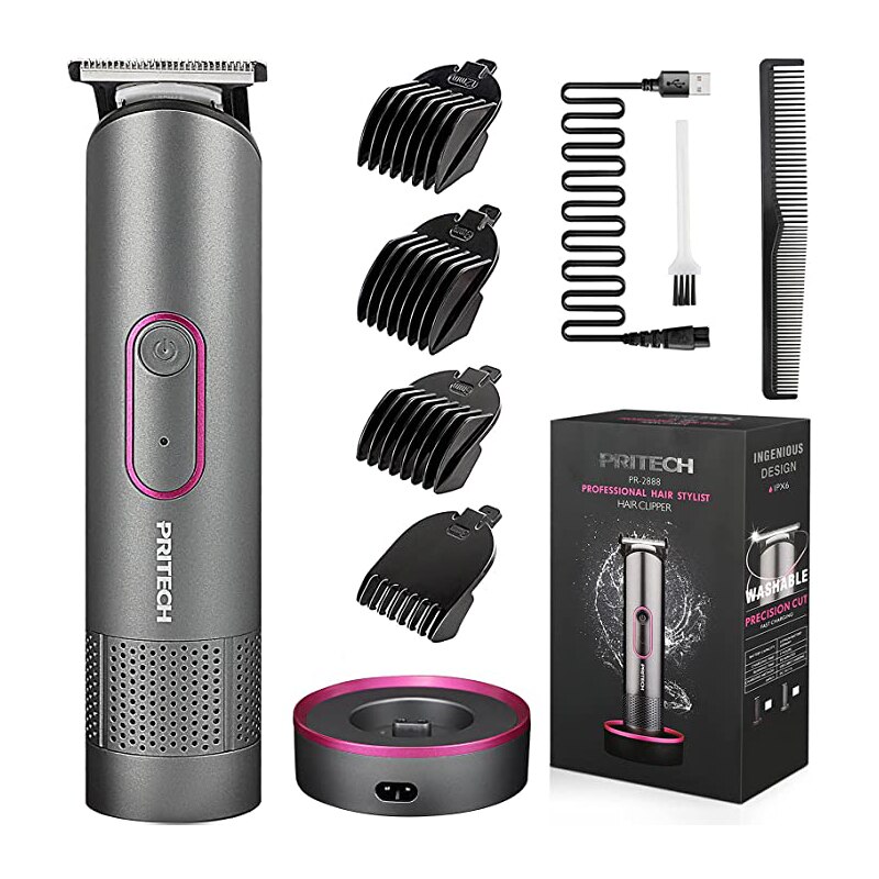 Tondeuse de coiffeur pour hommes, rasoir électrique pour barbe, coupe de cheveux professionnelle sans fil, USB