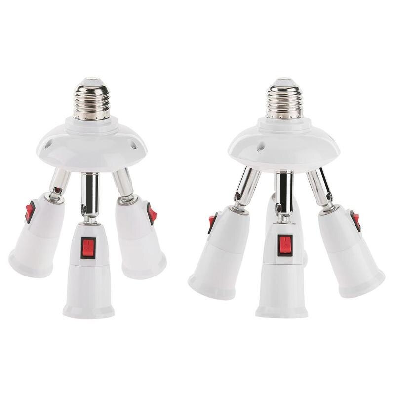 E27 splitter 2/3/4/5 hoveder lampe base justerbar led lys holder adapter sokkel konverter lampe holder belysning tilbehør