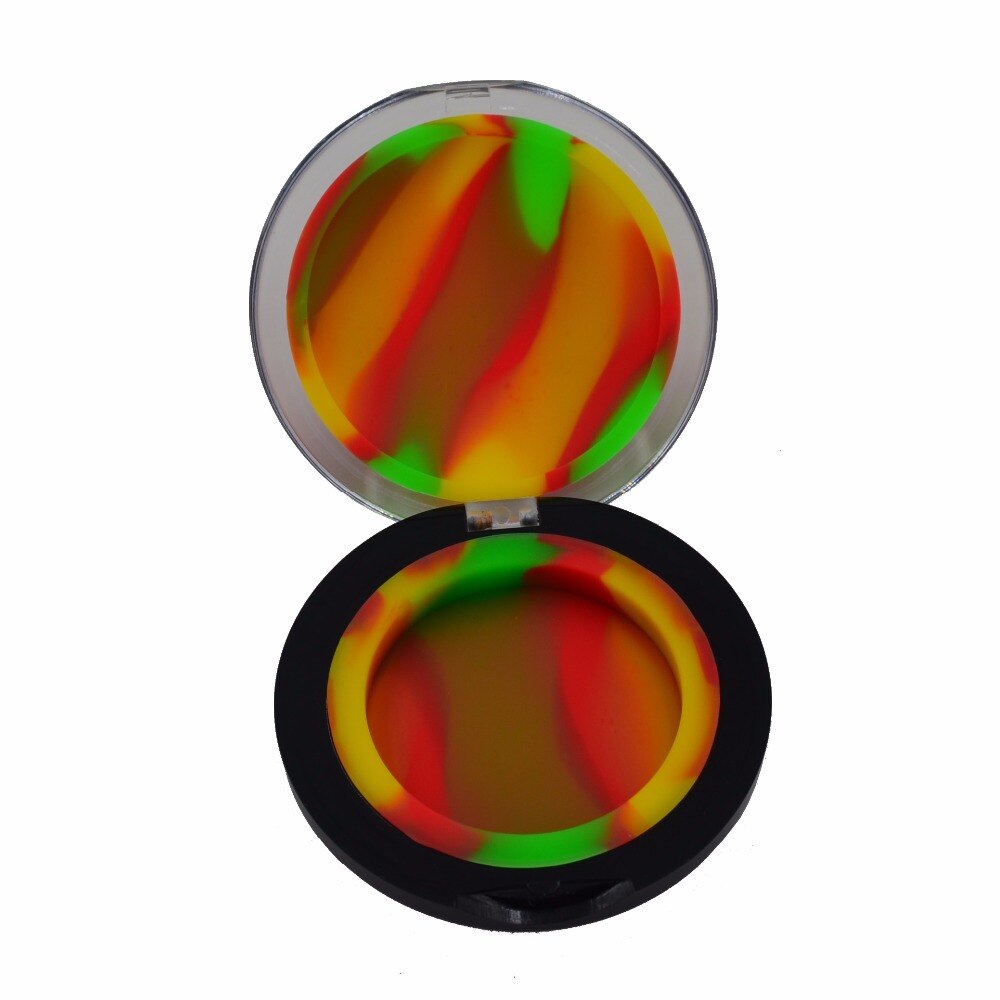 10pz 6ML Bho silicone liscio contenitore concentrato di olio antiaderente tamponare WaxJar con custodia in acrilico in portafoglio dimensioni tasca