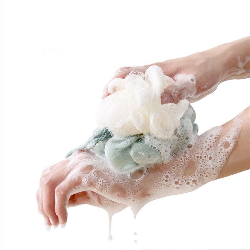 Stor størrelse badekugler rige bobler krop blomst bad svamp brusebørste kropsvask skrubber mesh blød pust