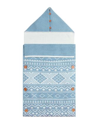 Sobres de punto de oso de dibujos animados para recién nacidos, sacos de dormir de otoño gris abotonada bebé infantil, saco de dormir, manta de primavera: 82W412 sky blue