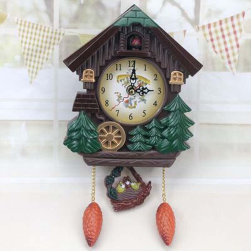 Hus form væg ur gøg ur vintage fugl klokke timer stue pendul ur håndværk kunst ur hjem indretning 1pc