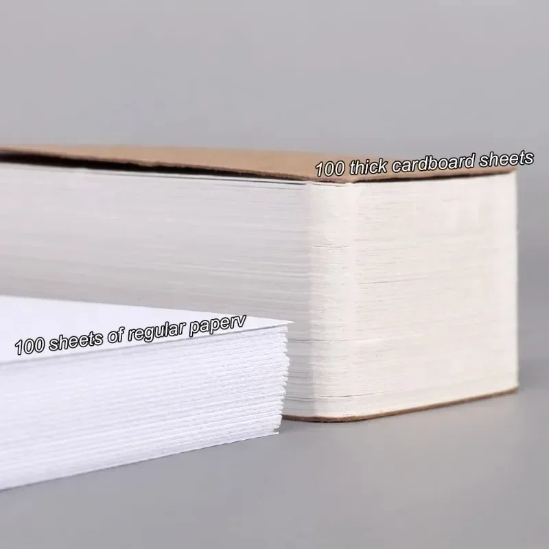 400-100Sheets Flash Cards Portable Index Cards with Ring Study Note Memo Pad Kraft Paper Notecards for Studying School Supplies