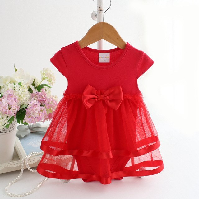 Neue Geboren Baby Mädchen Kleider Baby Taufe Kleid Taufe Prinzessin Weiß Gelb Neugeborenen Kleid Baby Mädchen Kleider 3 6 monate: G12-rot / 6m