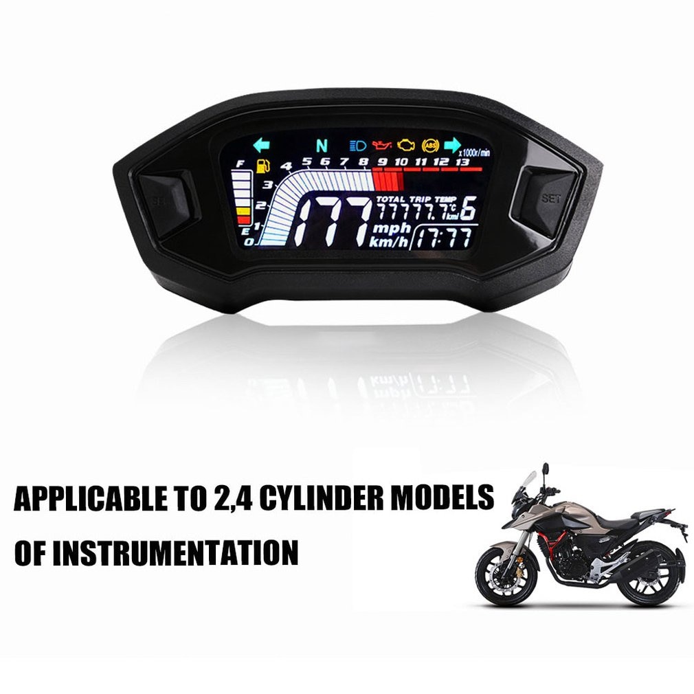 Moto LCD Instrument LCD couleur affichage odomètre température de l'eau compteur de vitesse ABS général voiture accessoires