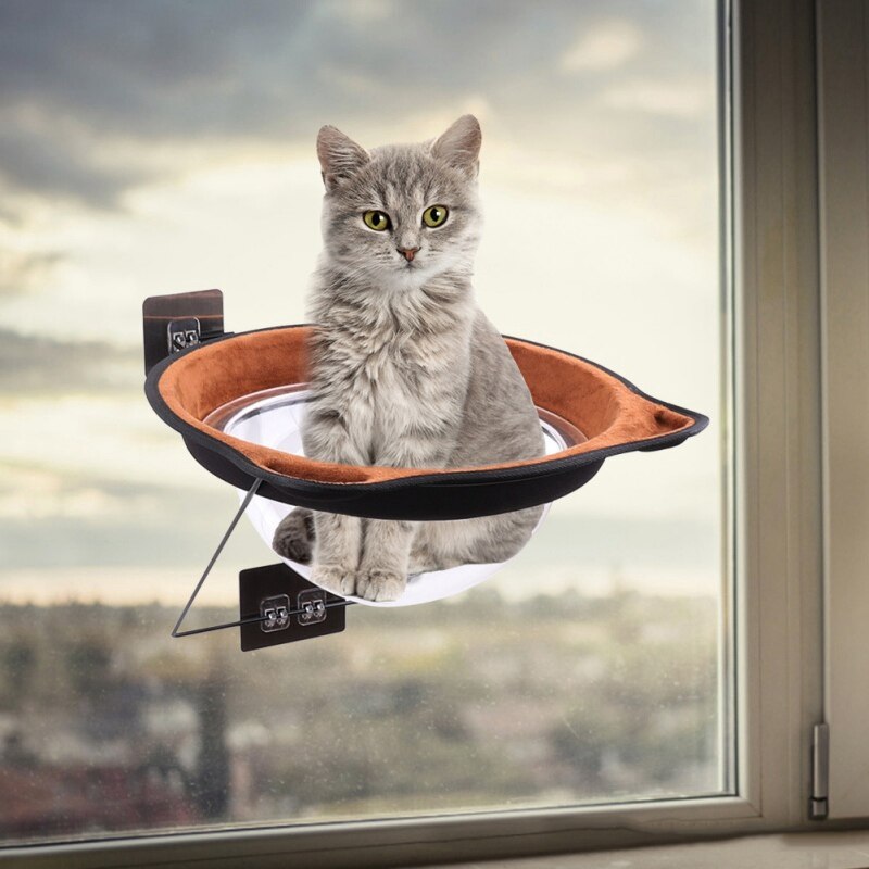 Cat Hammock Bed Window Pod Lounger Self-Adhesive Warm Bed For Pet Cat Rest House Soft Cat Bed Comfortable Ferret Cage