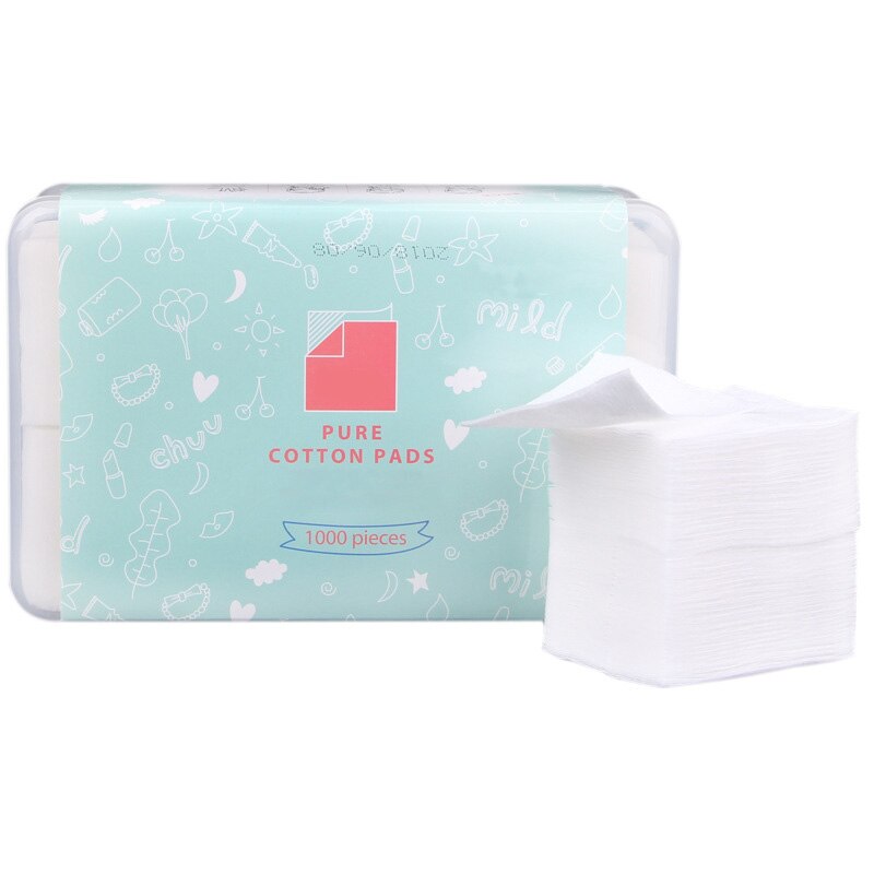 1000 Stks/doos Cosmetische Wattenschijfje Wegwerp Up Katoen Dual Side Ultradunne Facial Cleaning Doekjes Zachte Make-Up Remover Tool