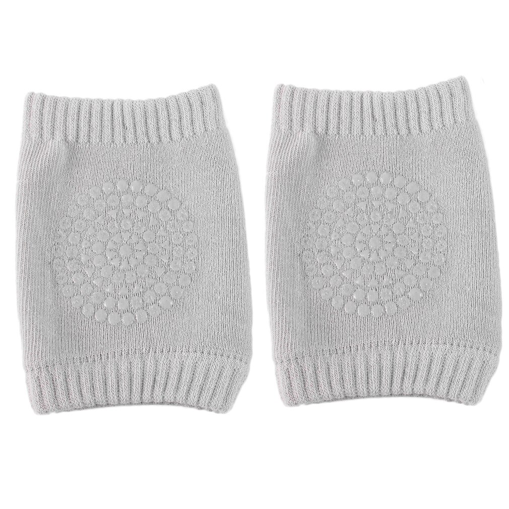 Een Paar Baby Knie Pads Comfortabele Kids Veiligheid Ademend Kruipen Elleboog Knie Beschermende Pad Warmers Voor Baby Peuters: Light gray