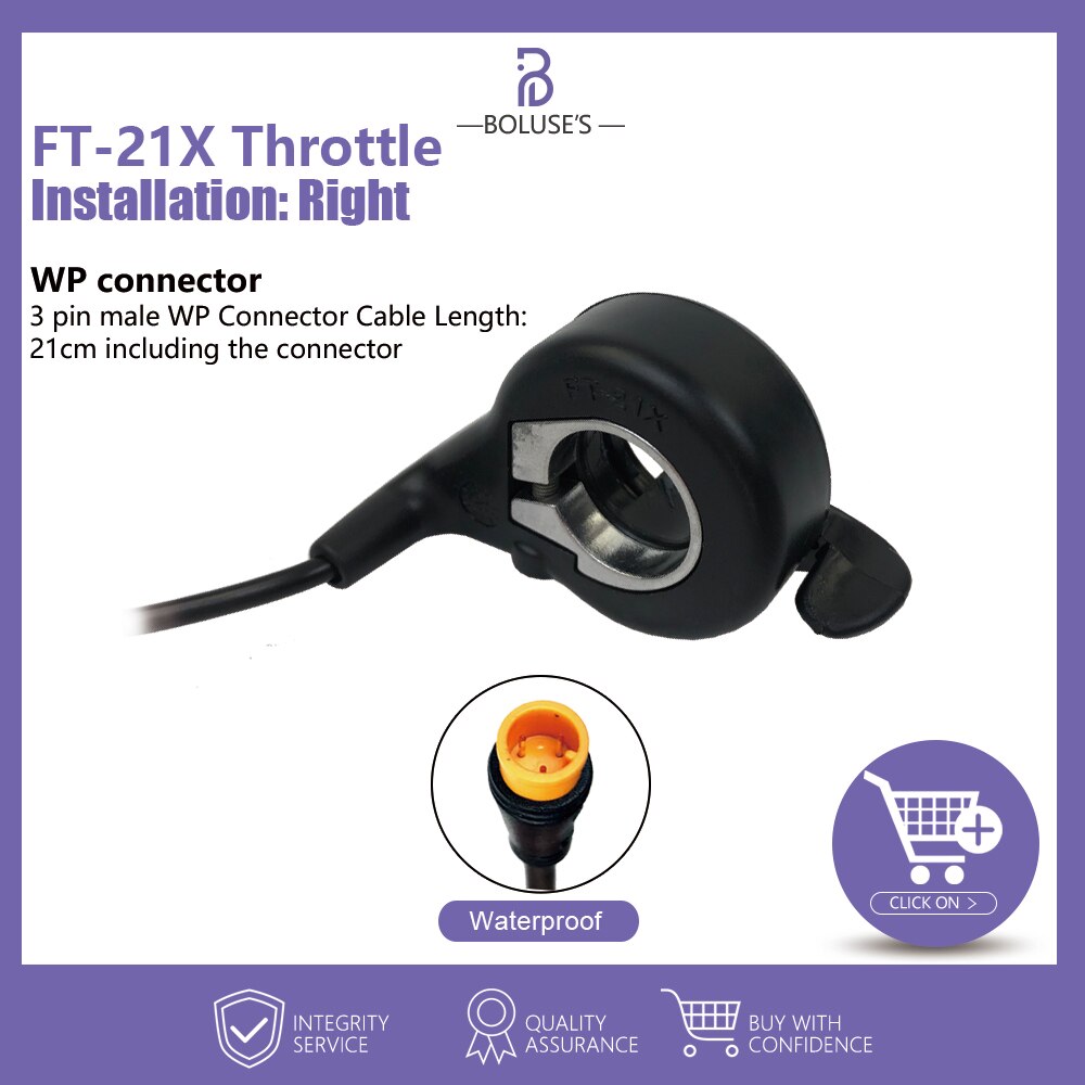 Wuxing 130X 108X 300X 21X Thumb Throttle 76X 20X Half FullTwist Throttle eBike Accelerator Electric Bike Accessories: FT-21X Waterproof