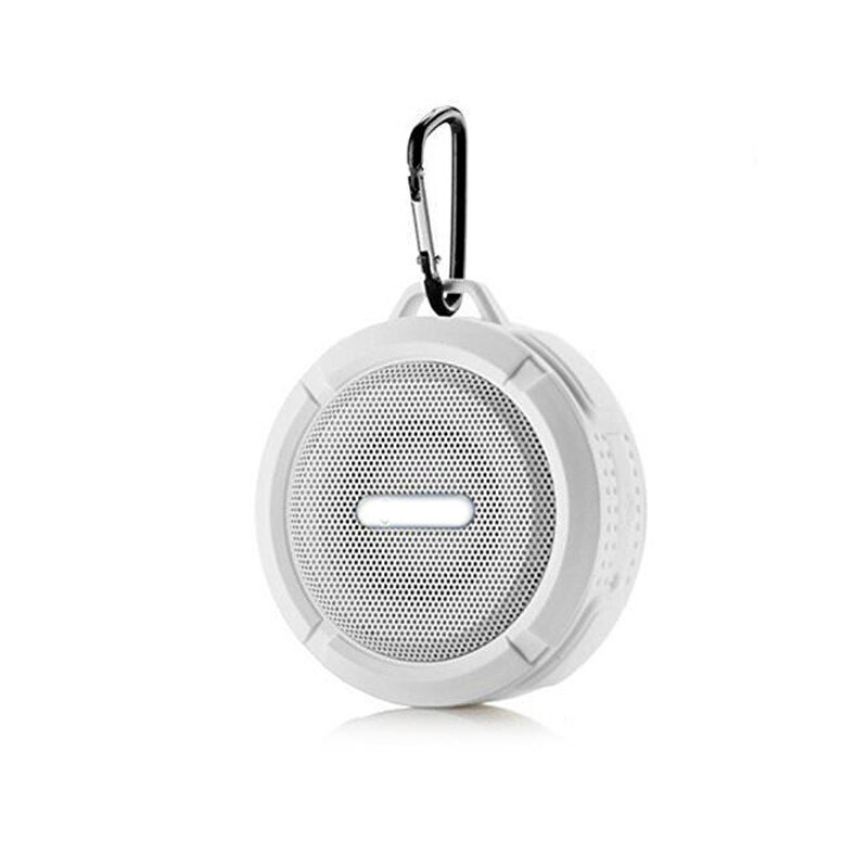 Outdoor Waterdichte Bluetooth Bass Stereo Draagbare Zuignap Speaker Call Functie Reizen Kleine Mini Waterdichte Luidspreker: C6-Audio-White gray