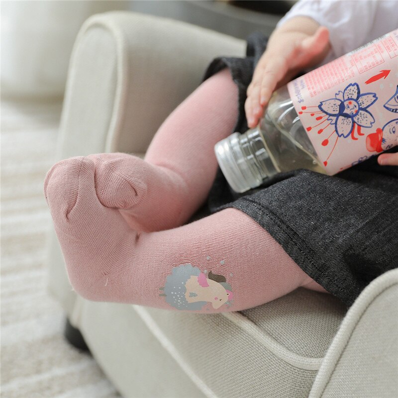 Korean style Baby Unicorn Tights Toddler Big PP pants Spring Autumn Warm Leggings For Infant Clothings Kids Baby Pink Stockings