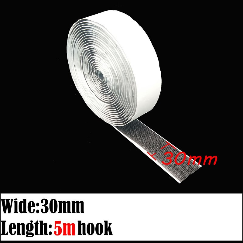 5 Meters/roll self-adhesive velcros hook and loop fastener tape adhesive velcros magic strap sticker velcros adhesive Glue DIY: 30mm 5m hook
