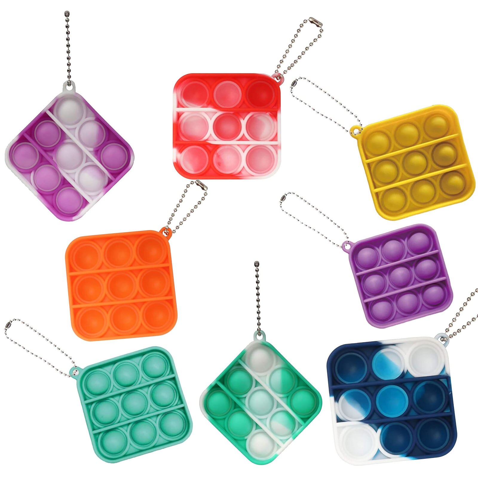 Erwachsene freundlicher Mini Sensorischen Spielzeug drücken blasiert Zappeln Spielzeug binden Farbstoff Keychain Ring Autismus Bedürfnisse Squishy Stressabbau Spielzeug Silikon