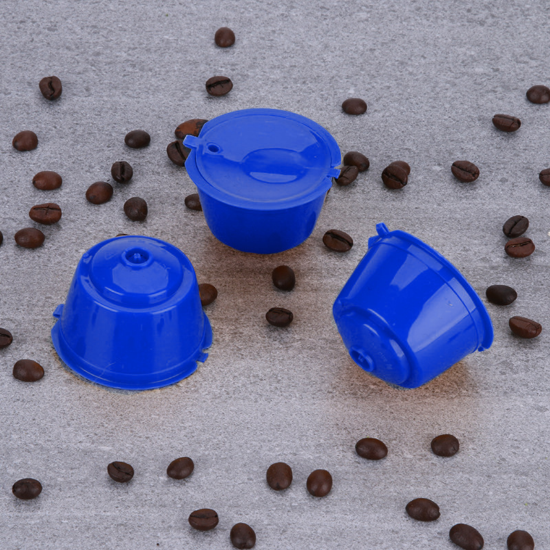 3 unids/lote cápsula de café Dolce Gusto reutilizable verde, cápsulas de cestas de filtro de café Dolce Gusto compatibles recargables de plástico: Azul