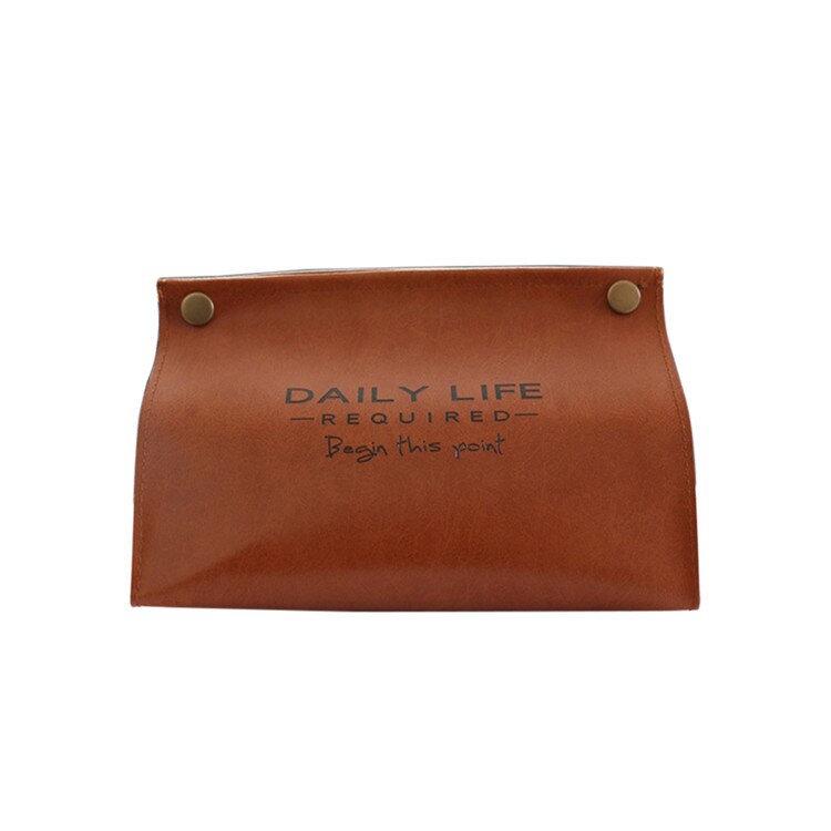 PU Lederen Handdoek Servet Weefsel Houder Container Tissue Doos Papier Dispenser Tissue Houder Case voor Office Home Decoratie: Light Brown