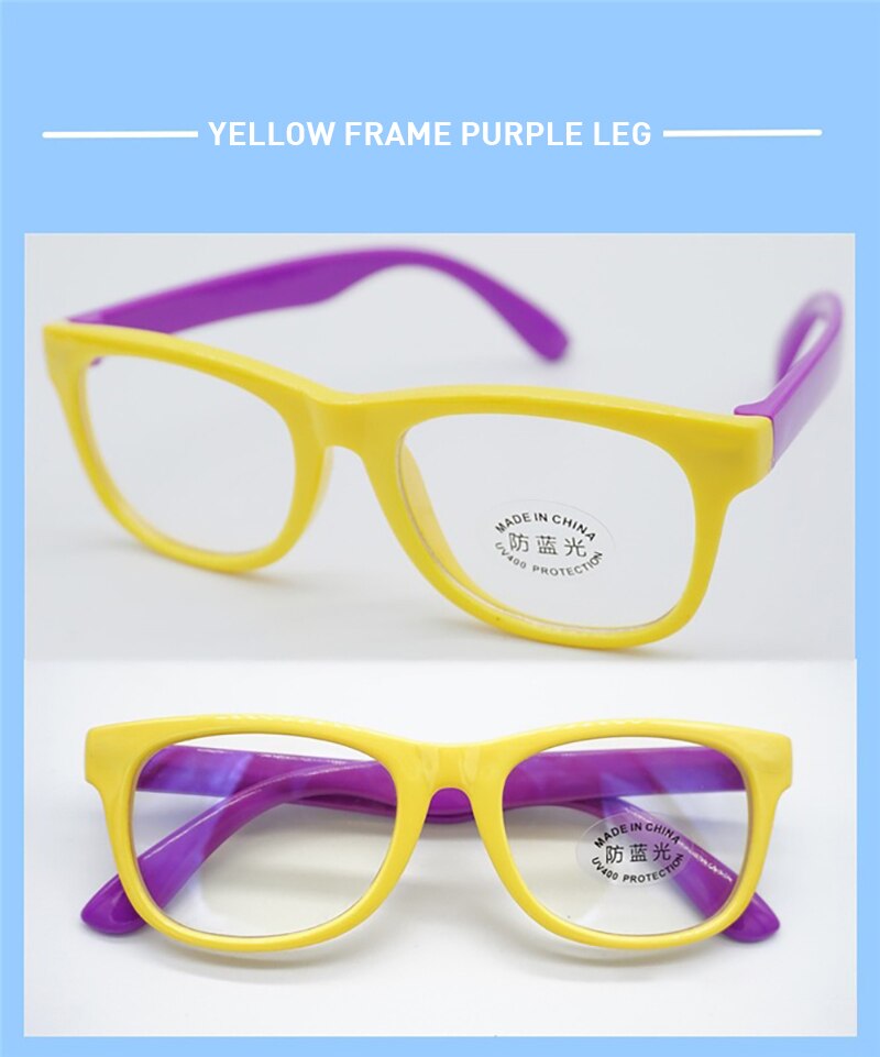 Bendable Children Optical Glasses Flexible One-piece Safe Eyeglasses Plain Mirror Silicone Anti-blue Light Goggles Eyewear: 04 opp bag