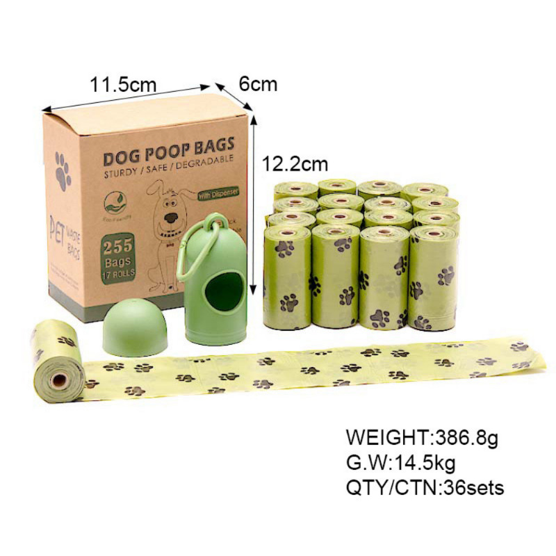 Bolsa para excrementos de perros, 210 Uds./255 Uds. Bolsas biodegradables para residuos de perros con 1 dispensador, bolsas ecológicas para excrementos de mascotas a prueba de fugas para perros