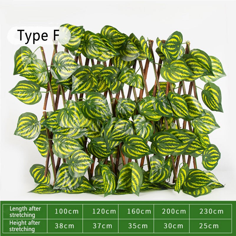 Retractable Fence Artificial Leaf Garden Buildings Expandable Faux Ivy Privacy Fence Rellis Decor Privacy Climbing Frame Decor: 06