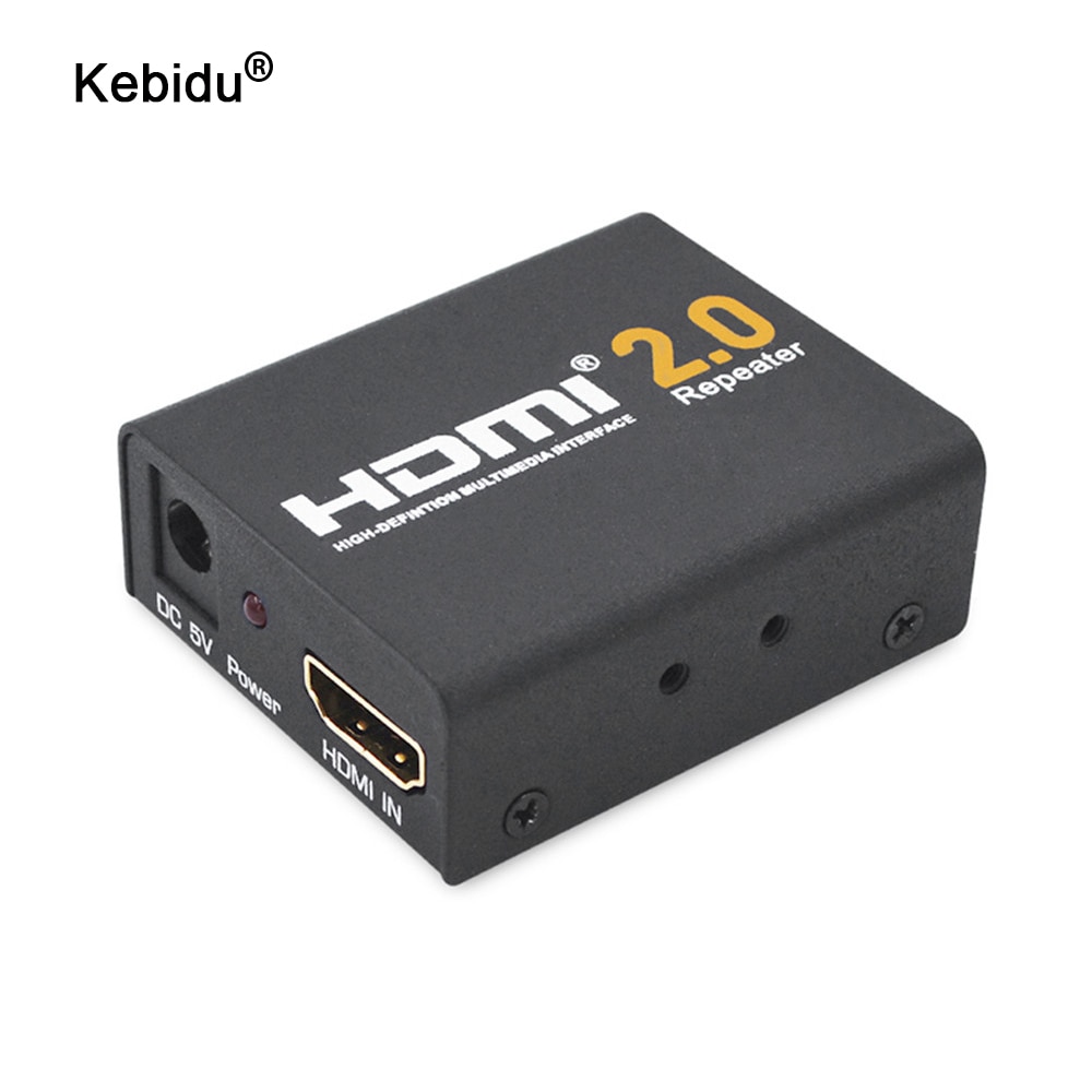 4Kx2K HDMI 2.0 Repeater Extender 1080P HDCP 2.2 3D HDMI Cable Adapter Signal Amplifier Booster Over Signal for HDTV Up to 60m