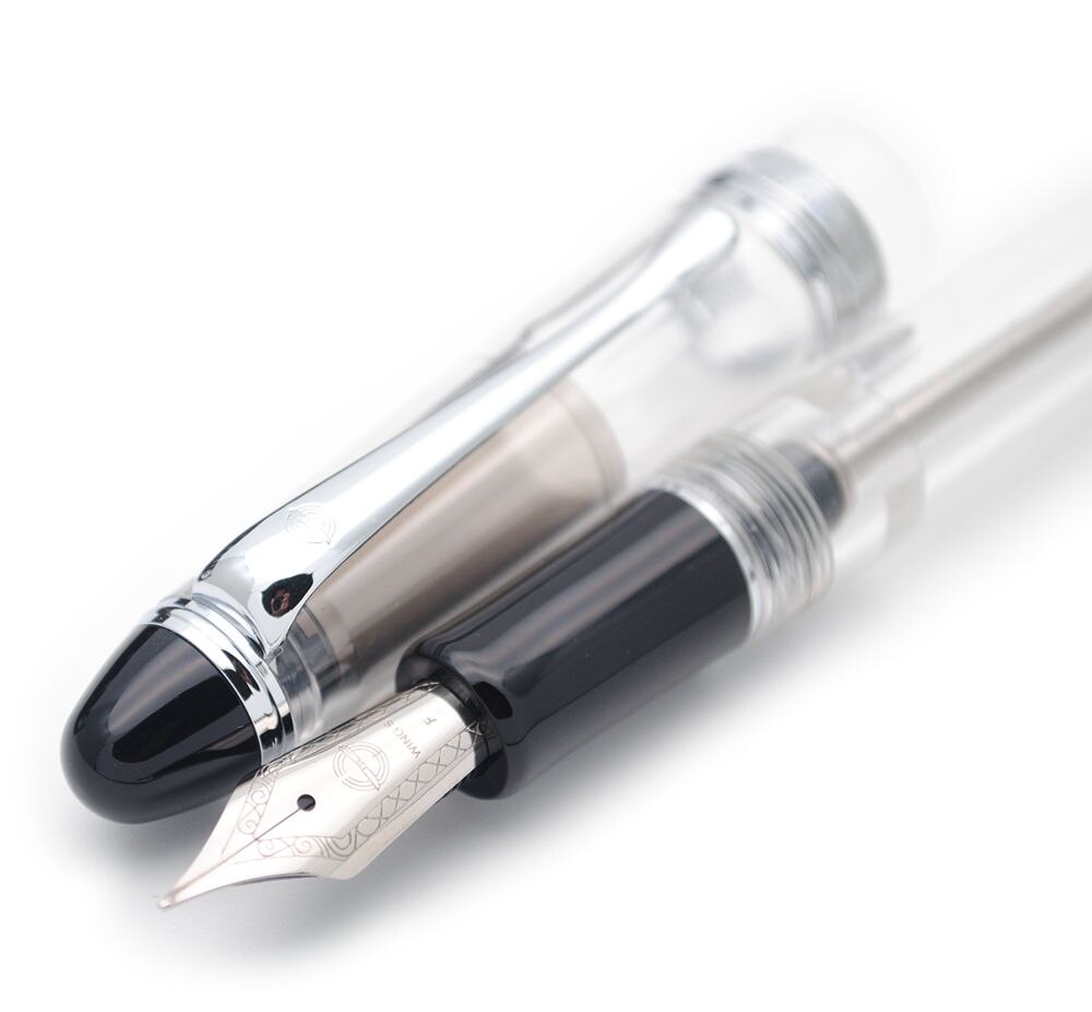 Wing Sung 699 Transluzenten Vakuum Füllung Brunnen Stift EF / F / M Nib Tinte Stift Original Box: Clear S Grip F N-S