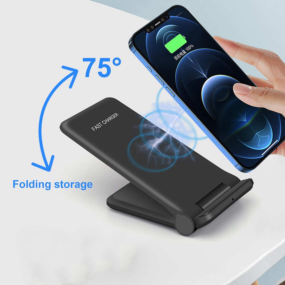 FDGAO 30W Qi Wireless Charger Stand For iPhone 13 12 11 Pro XS MAX XR X 8 Samsung S10 S20 S21 Fast Charging Holder Phone Charger