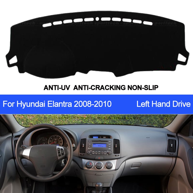 Taijs Auto Dashboard Cover Voor Hyundai Elantra Dash Mat Dashboard Pad Tapijt Uv Anti-Slip Anti-Zon