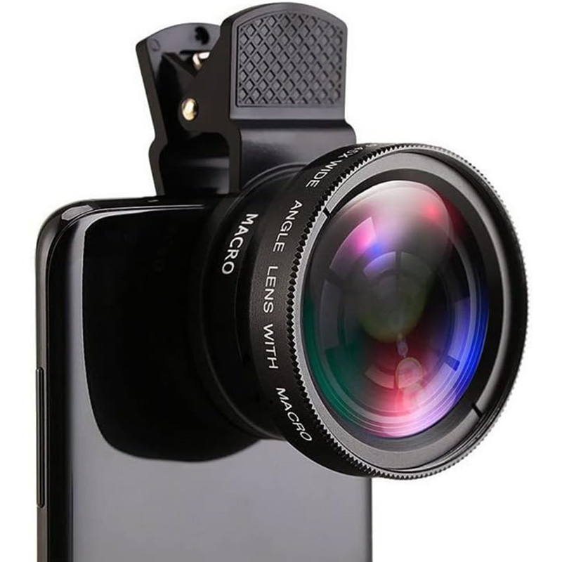 Lente 2 en 1 Clip Universal 37mm lente de teléfono móvil 0.45X 49uv súper gran angular + lente Macro HD para iPhone Android