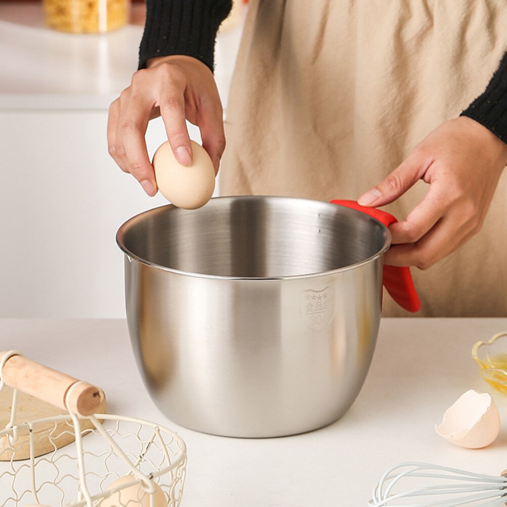 Roestvrij Staal Ei Mengen Wastafel Kom Voedsel Container Voedsel Slakom Met Handvat