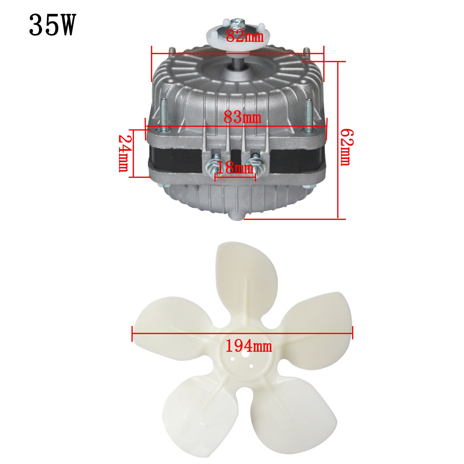 25W 30W 45W 60w refrigerator motor pole asynchronous freezer fridge cooling fan motor for refrigerator parts fan shaded: B