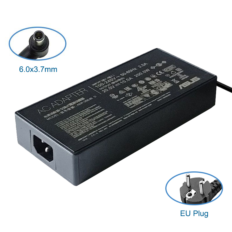 ADP-200JB D 20V 10A 6.0x3.7mm AC Adapter Laptop Charger For Asus ROG Zephyrus GA503QS GA503QR GA503QM / Strix G15 G513QC G513QE