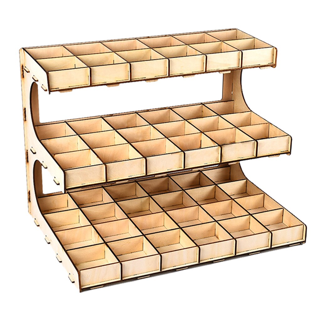 DIY Craft Pigment Color Paint Ink Wooden Storage Rack Model Holder Stand: E