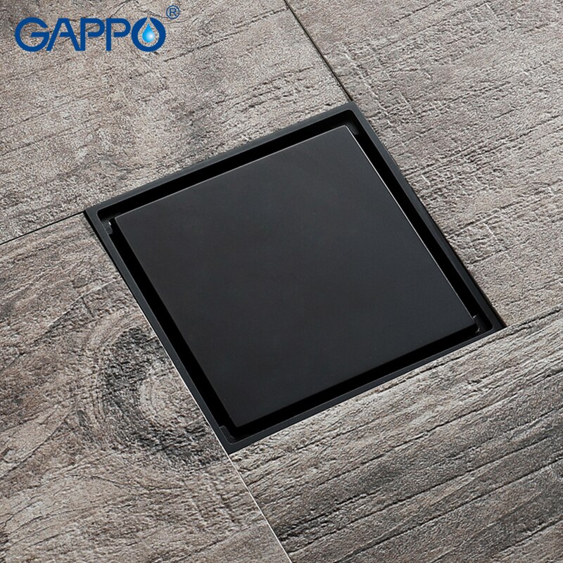 Gappo Drains Zwart Douche Floor Drains Plus Wassen Gootsteen Stop Badkamer Drain Plug Messing Afvoerputje Cover Anti Geur Sink afval