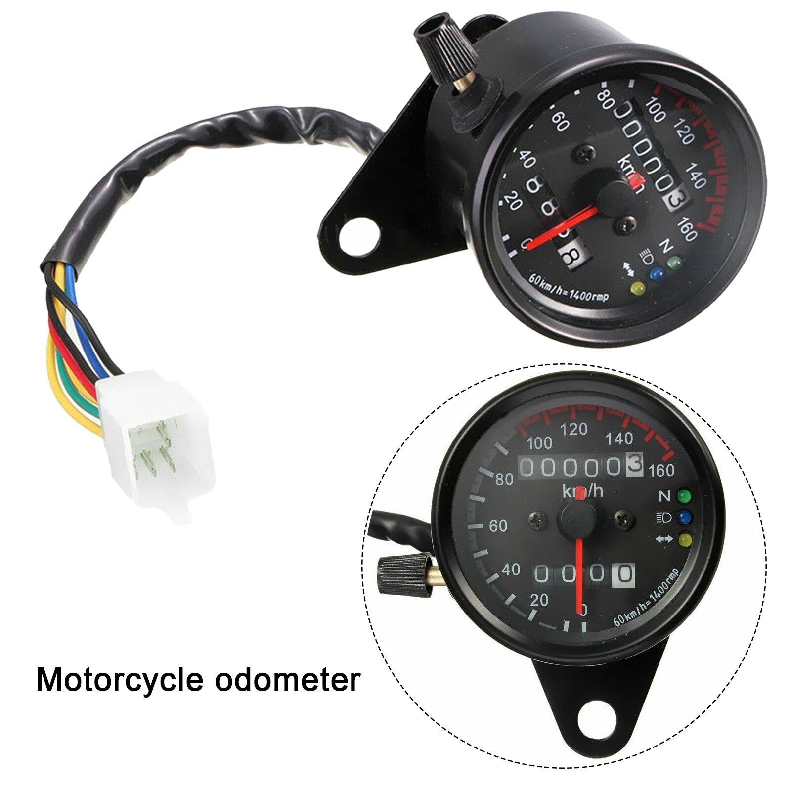 12V Universal Motorcycle Speedometer Odometer Motorcycle Dual Speed Meter With LED Indicator Speedometer Motorcycle Accessories